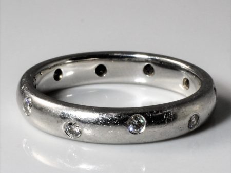 Flush Set Diamond Platinum Band | 0.22ctw | SZ 8.25 | Online Hot Sale