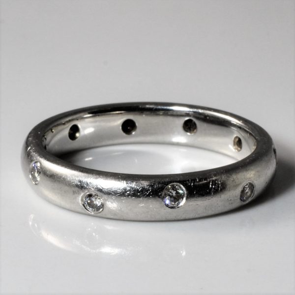 Flush Set Diamond Platinum Band | 0.22ctw | SZ 8.25 | Online Hot Sale