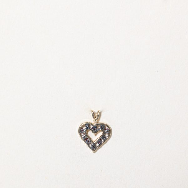 Ruby & Diamond Heart Pendant | 0.06ctw, 0.02ctw | Cheap