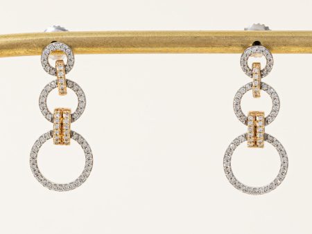 Two Tone Gold Diamond Drop Earrings | 0.40ctw | Fashion