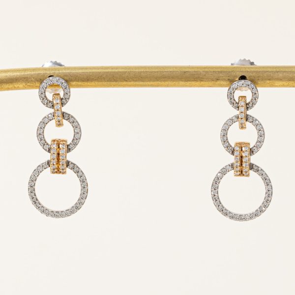 Two Tone Gold Diamond Drop Earrings | 0.40ctw | Fashion