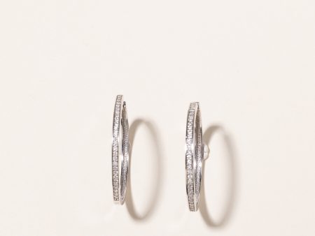 10k White Gold Diamond Hoops | 0.65ctw | Fashion