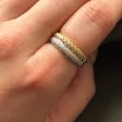 Two Tone Gold Pavé Set Diamond Double Band | 0.18ctw, 0.18ctw | SZ 6.5 | Online