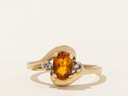 Mandarin Citrine & Diamond Ring | 0.37ct, 0.02ctw | SZ 3 | on Sale