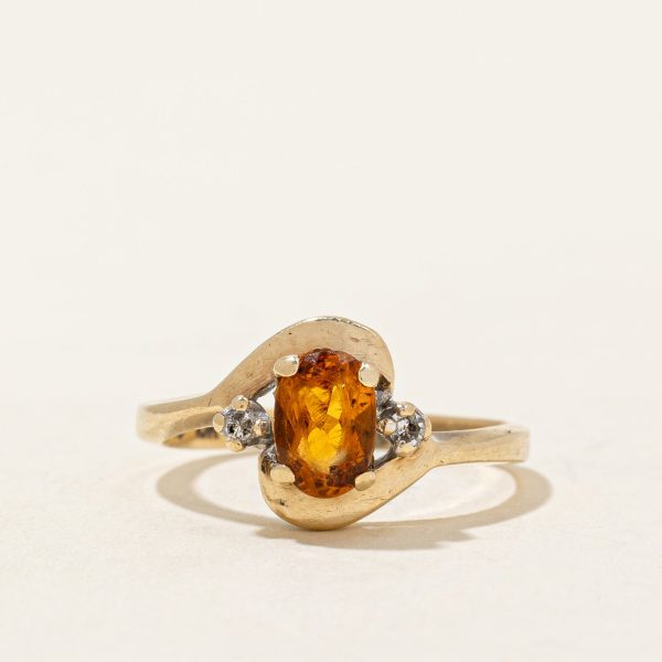 Mandarin Citrine & Diamond Ring | 0.37ct, 0.02ctw | SZ 3 | on Sale