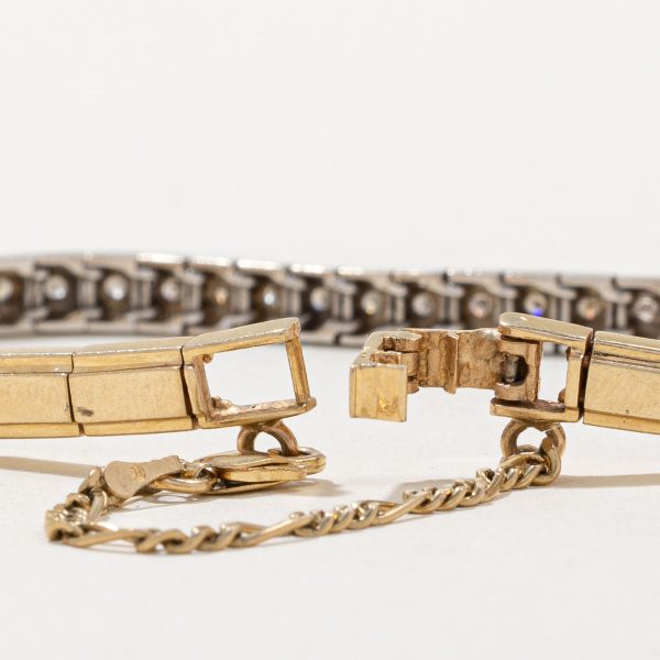 Two Tone Gold Illusion Set Diamond Bracelet | 0.27ctw | 7.5  | For Cheap