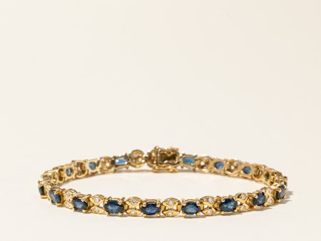 18K Yellow Gold Sapphire & Diamond Bracelet | 4.84ctw, 0.55ctw | 6.75  | Supply