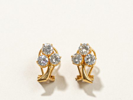 Three Stone Diamond Earrings | 2.80ctw | Online