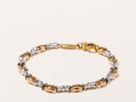 18k Two Tone Gold Diamond Bracelet | 0.34ctw | 7  Cheap