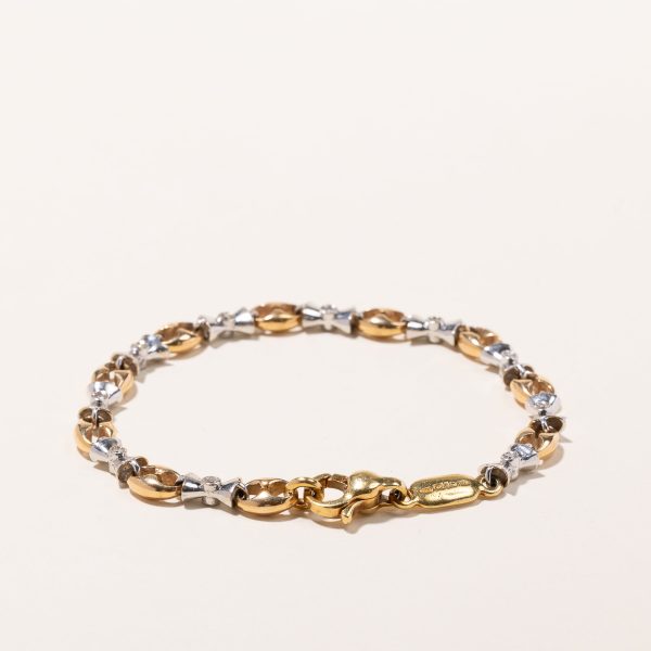 18k Two Tone Gold Diamond Bracelet | 0.34ctw | 7  Cheap