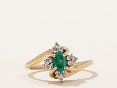 Emerald & Diamond Ring | 0.40ct, 0.10ctw | SZ 4.5 | Online