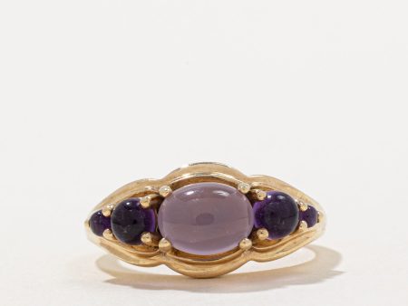 Lavender Chalcedony & Amethyst Cocktail Ring | 2.25ctw | SZ 7.75 | For Cheap