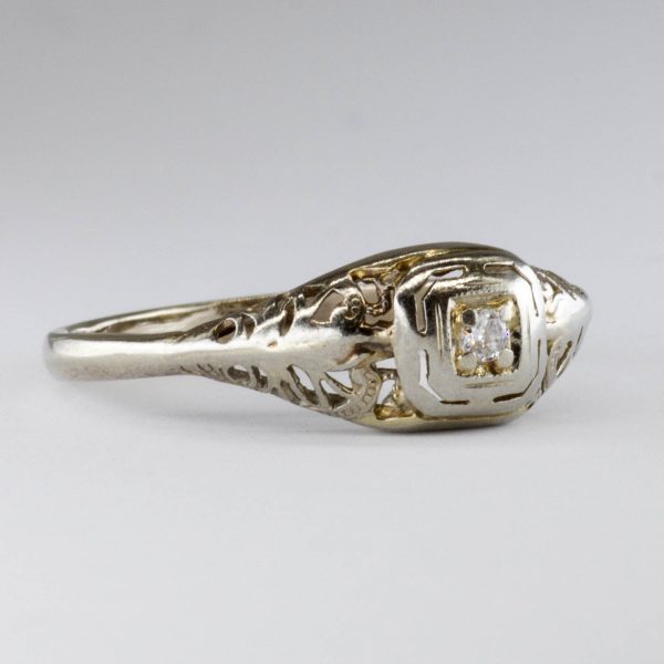 Vintage Solitaire Diamond 18k Ring | 0.03ct | SZ 7.25 | Online Hot Sale