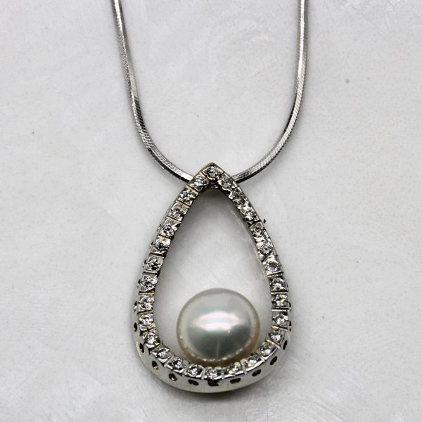 Pearl & Diamond Pendant & Necklace | 0.28ctw | 18  | Cheap