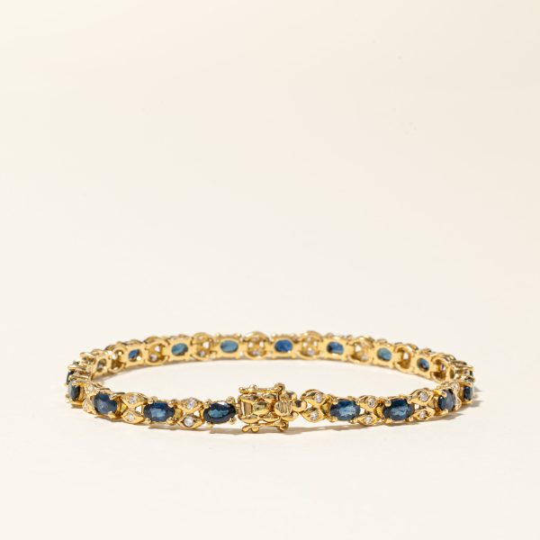 18K Yellow Gold Sapphire & Diamond Bracelet | 4.84ctw, 0.55ctw | 6.75  | Supply