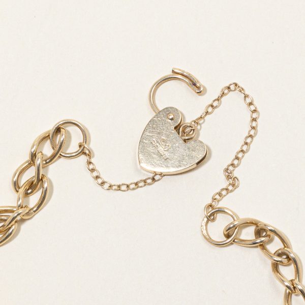 9k Yellow Gold Heart Lock Bracelet | 7  | Sale