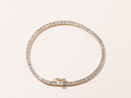 14k Yellow Gold Diamond Tennis Bracelet | 2.00ctw | 7  For Sale