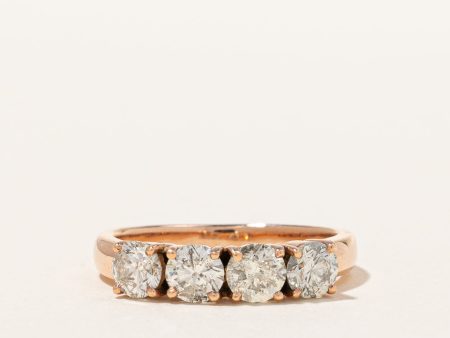 Rose Gold Four Stone Diamond Ring | 1.36ctw | SZ 7.75 | Sale