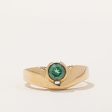 Semi Bezel Offset Green Tourmaline Ring | 0.80ct | SZ 10.25 | Discount