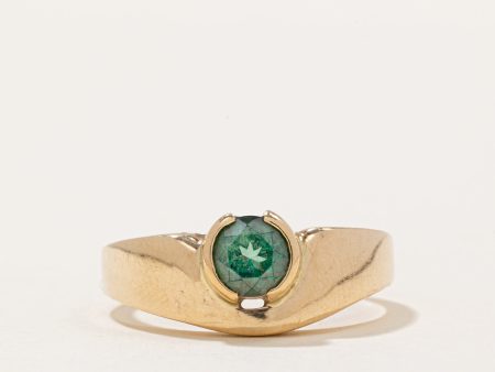 Semi Bezel Offset Green Tourmaline Ring | 0.80ct | SZ 10.25 | Discount