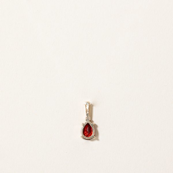 Garnet & Diamond Pendant | 0.75ct, 0.02ct | For Sale