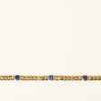 18K Yellow Gold Diamond and Sapphire Bracelet | 0.13ctw, 2.58ctw | 7.25  on Sale