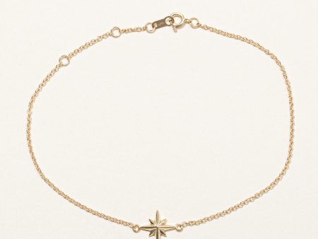 100 Ways  14k Yellow Gold Star Pendant Bracelet | 7  | Online now