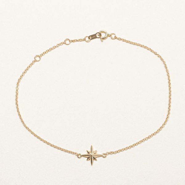 100 Ways  14k Yellow Gold Star Pendant Bracelet | 7  | Online now