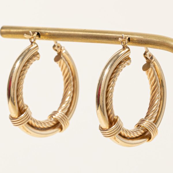 Textured Gold Hoops Online Sale