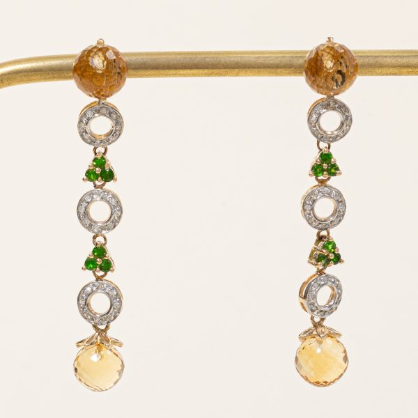 Multi Gemstones Drop Earrings | 12.44ctw | For Discount