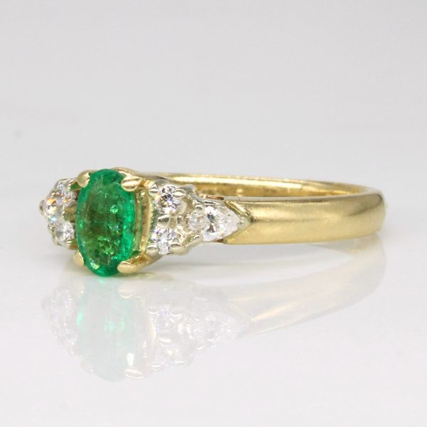 Emerald & Diamond Ring | 0.30ct, 0.21ctw | SZ 5.75 | For Cheap