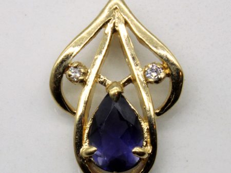 Iolite & Diamond Pendant | 0.46ct, 0.02ctw | Sale