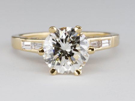 Solitaire with Accents Diamond Engagement Ring | 1.99ctw SI1 SI2 G H | SZ 5.75 | Discount