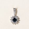 Sapphire & Diamond Halo Pendant | 0.25ct, 0.12ctw | Online Sale