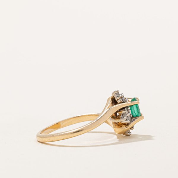 Emerald & Diamond Ring | 0.40ct, 0.10ctw | SZ 4.5 | Online