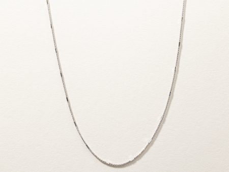 White Gold Bar Link Chain | 17 | Online Sale