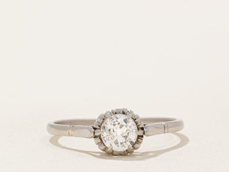 Early 1900s Platinum Old European Cut Diamond Engagement Ring | 0.42ct | SZ 6.75 | Sale