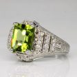 Peridot & Diamond Cocktail Ring | 3.80ct, 0.48ctw | SZ 8.75 | For Cheap