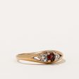 Garnet & Diamond Ring | 0.16ct, 0.01ctw | SZ 6.25 | For Sale