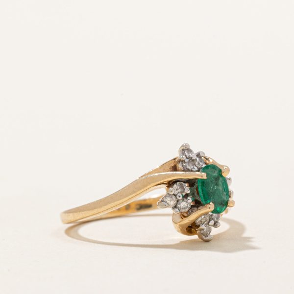 Emerald & Diamond Ring | 0.40ct, 0.10ctw | SZ 4.5 | Online