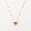 Ruby & Diamond Heart Pendant Necklace | 1.00ctw, 0.18ctw | 16  | Fashion