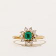 Emerald & Diamond Halo Ring | 0.25ct, 0.20ctw | SZ 6.75 | Supply