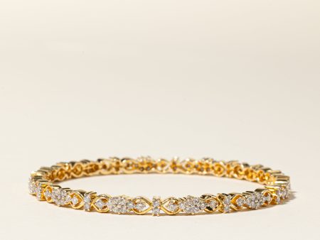 18K Yellow Gold Diamond Bangle | 4.02ctw | 8  Supply