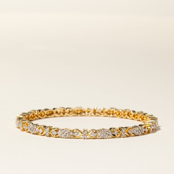 18K Yellow Gold Diamond Bangle | 4.02ctw | 8  Supply