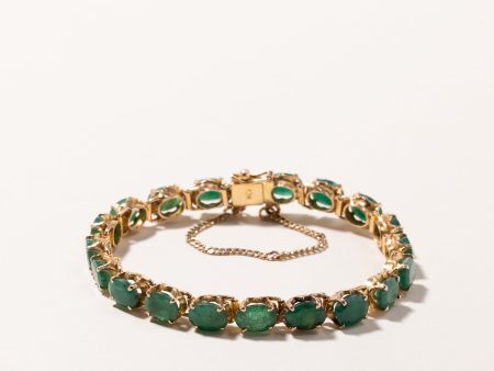 10k Yellow Gold Emerald Bracelet | 12.24ctw | 6.5  Online