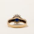 Synthetic Sapphire & Diamond Halo Ring | 0.50ct, 0.03ctw | SZ 4 | Online Sale