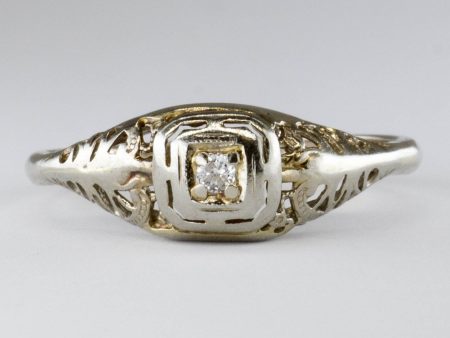 Vintage Solitaire Diamond 18k Ring | 0.03ct | SZ 7.25 | Online Hot Sale