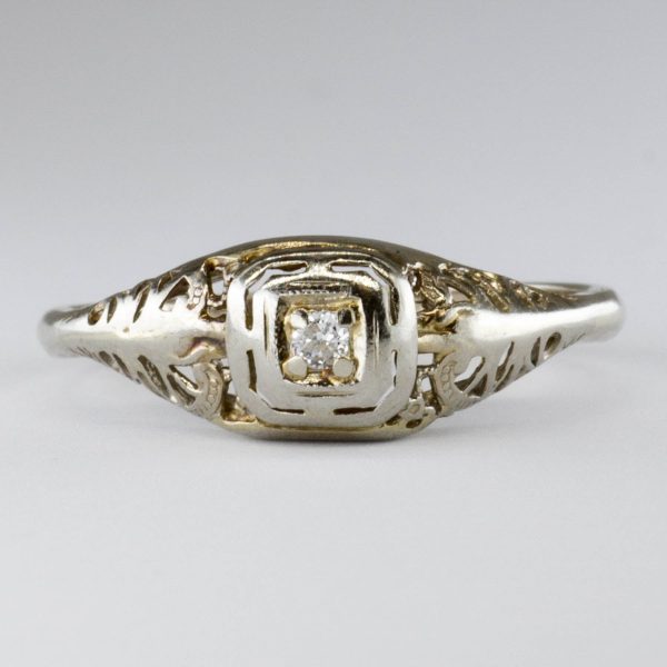 Vintage Solitaire Diamond 18k Ring | 0.03ct | SZ 7.25 | Online Hot Sale