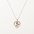 Multi Gemstone Flower & Heart Pendant Necklace | 0.26ctw | 18  | Sale