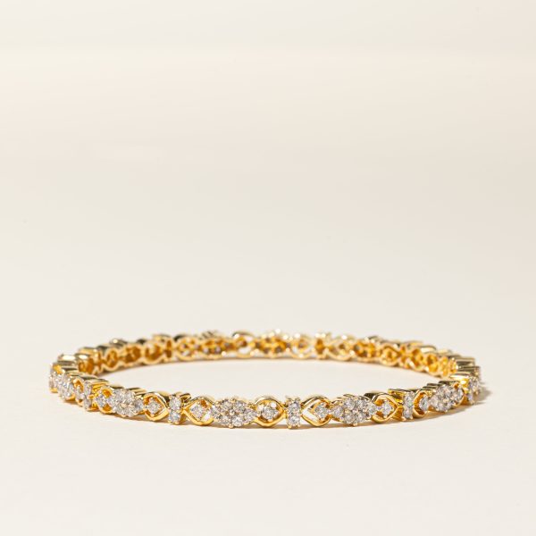 18K Yellow Gold Diamond Bangle | 4.02ctw | 8  Supply